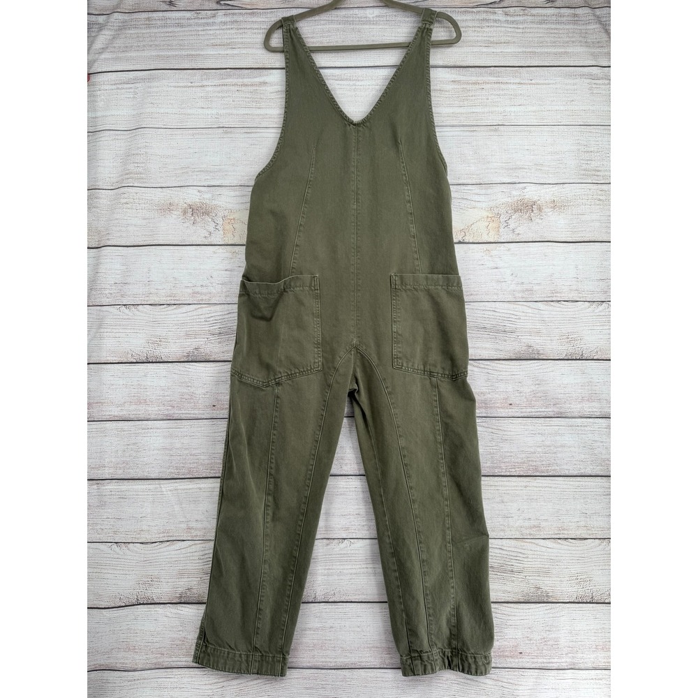 We The Free Ziggy Overalls Women Size S Olive Green Slouchy Denim OB1711820